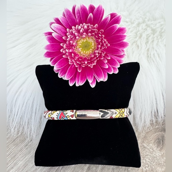 💙❤️‍🔥BRIGHTON Rare Retired Woodstock Graffiti Print Single Bracelet - Picture 6 of 6